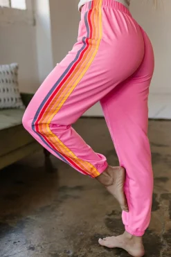 Outlet Dear-Lover Counting Rainbows High Waist Sweatpants Pink