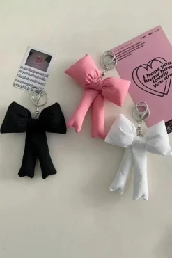 Hot Dear-Lover Cute 3D Bow Knot Keychain Pink
