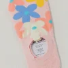 Outlet Dear-Lover Cute Floral Print No Show Socks Pink