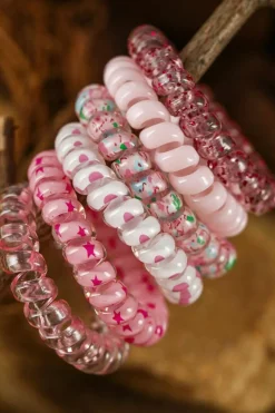 Outlet Dear-Lover Cute Gradient Starry Dotty Phone Cord Scrunchie Set Pink