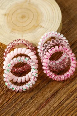 Outlet Dear-Lover Cute Gradient Starry Dotty Phone Cord Scrunchie Set Pink