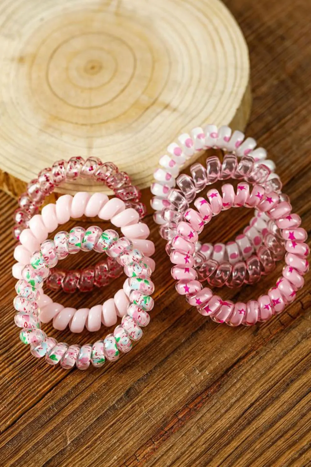 Outlet Dear-Lover Cute Gradient Starry Dotty Phone Cord Scrunchie Set Pink