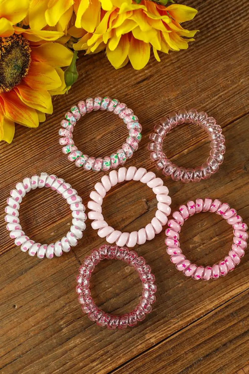 Outlet Dear-Lover Cute Gradient Starry Dotty Phone Cord Scrunchie Set Pink