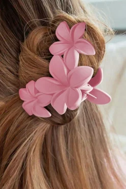Outlet Dear-Lover 3D Flower Plastic Resin Hair Claw (Slight Color Variations) Pink
