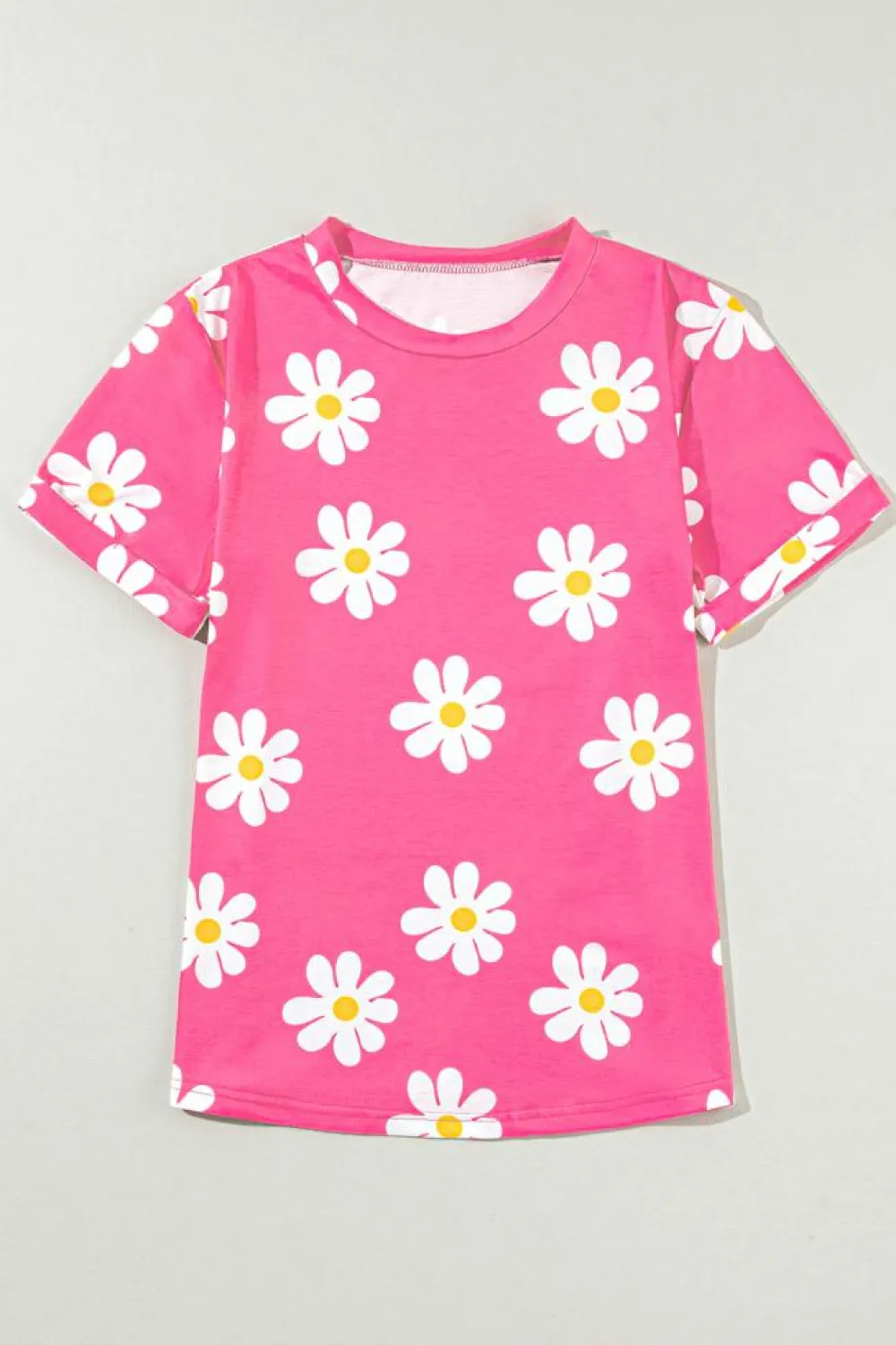 Outlet Dear-Lover Daisy Printed Crewneck T Shirt Pink