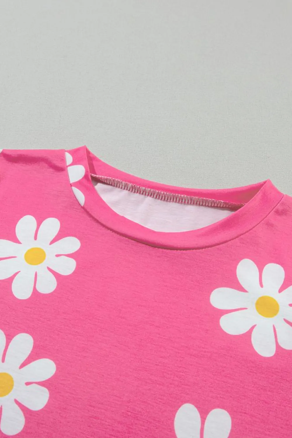 Outlet Dear-Lover Daisy Printed Crewneck T Shirt Pink