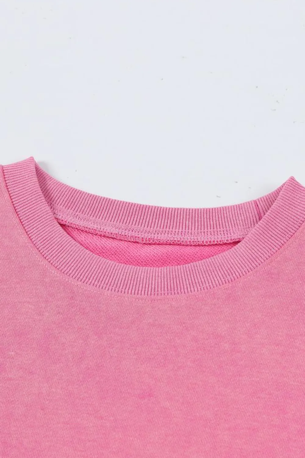 Outlet Dear-Lover Drop Shoulder Ribbed Trim Oversized Sweatshirt Pink