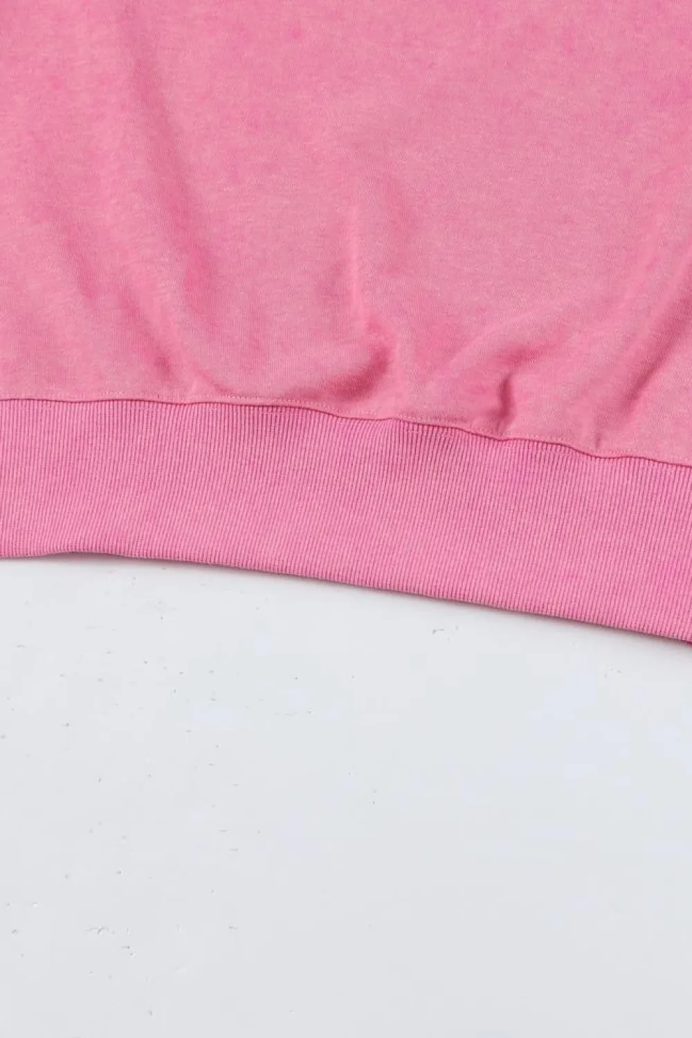 Outlet Dear-Lover Drop Shoulder Ribbed Trim Oversized Sweatshirt Pink