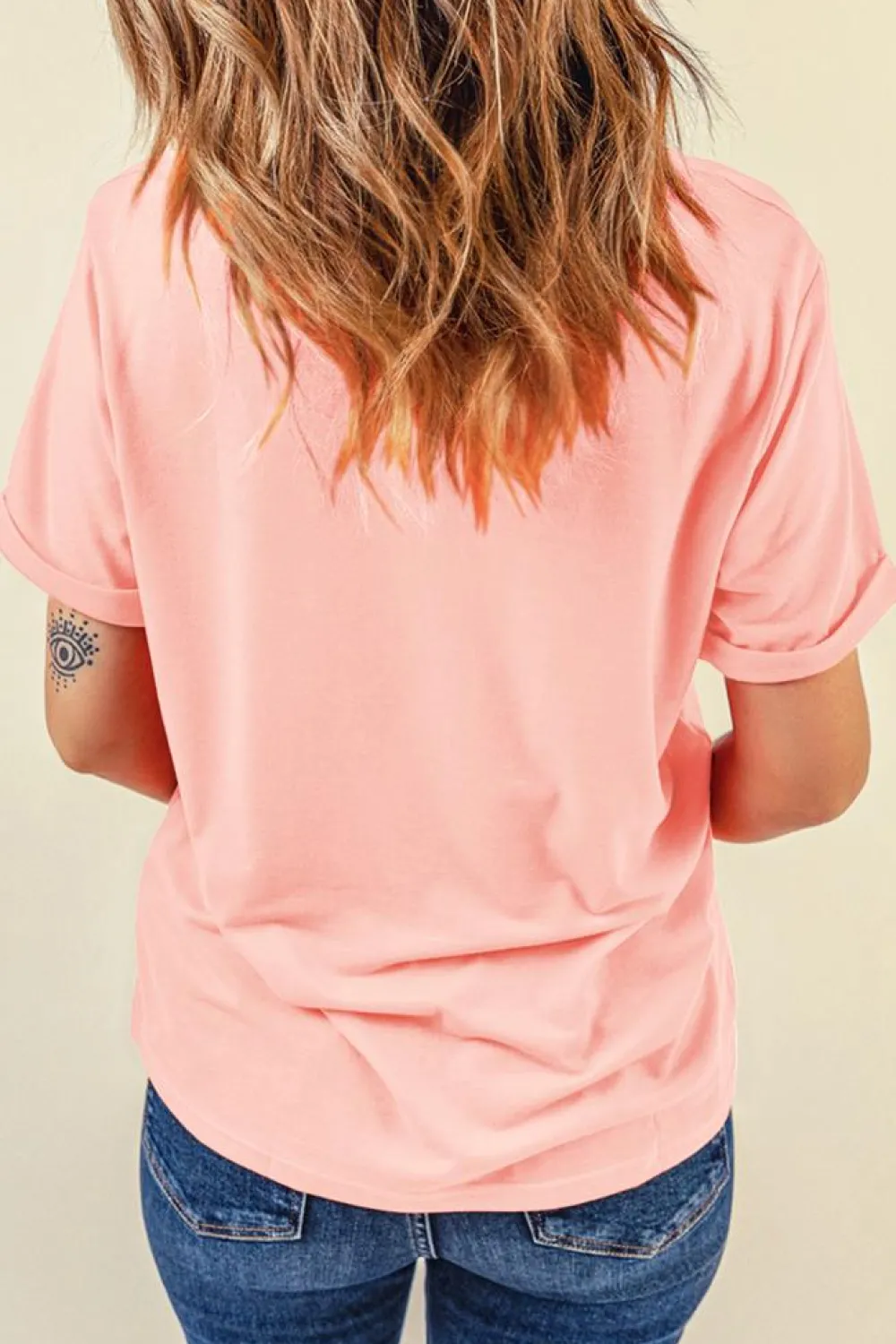 Best Dear-Lover Easter Bunny Chenille Patched Graphic Tee Pink