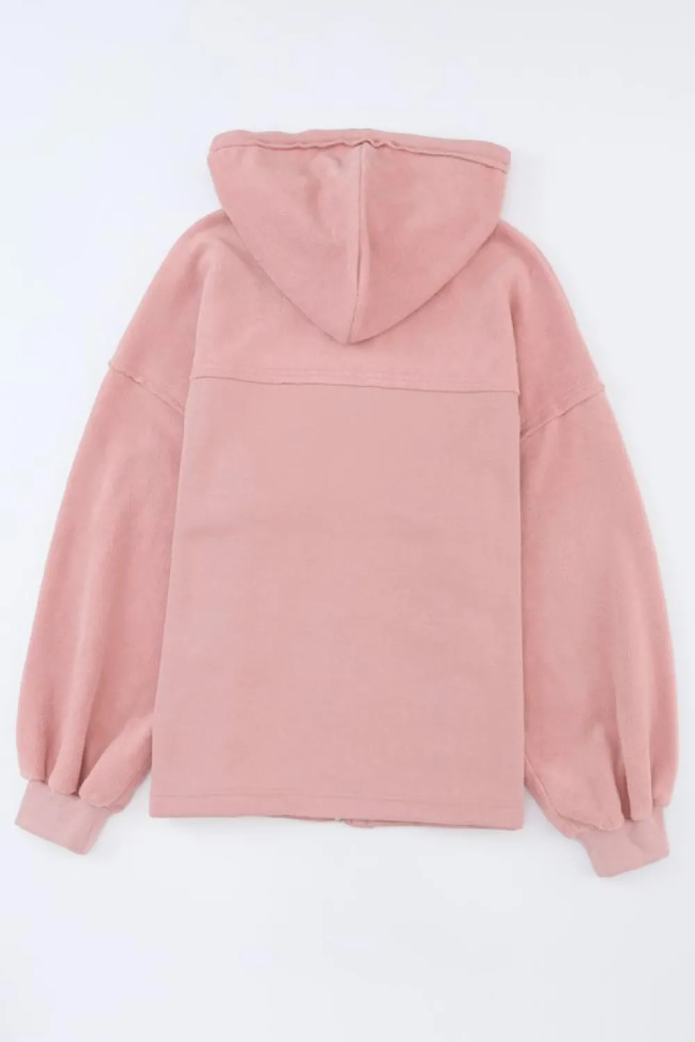 Best Dear-Lover Flap Pocket Drawstring Hood Zip Up Jacket Pink