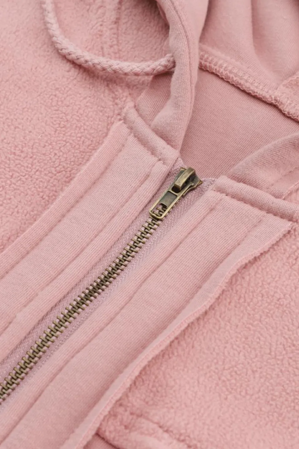 Best Dear-Lover Flap Pocket Drawstring Hood Zip Up Jacket Pink