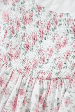 New Dear-Lover Floral Flutter Peplum Tank Top Pink