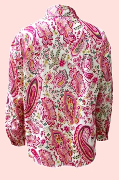Hot Dear-Lover Floral Paisley Printed Casual Shirt Pink