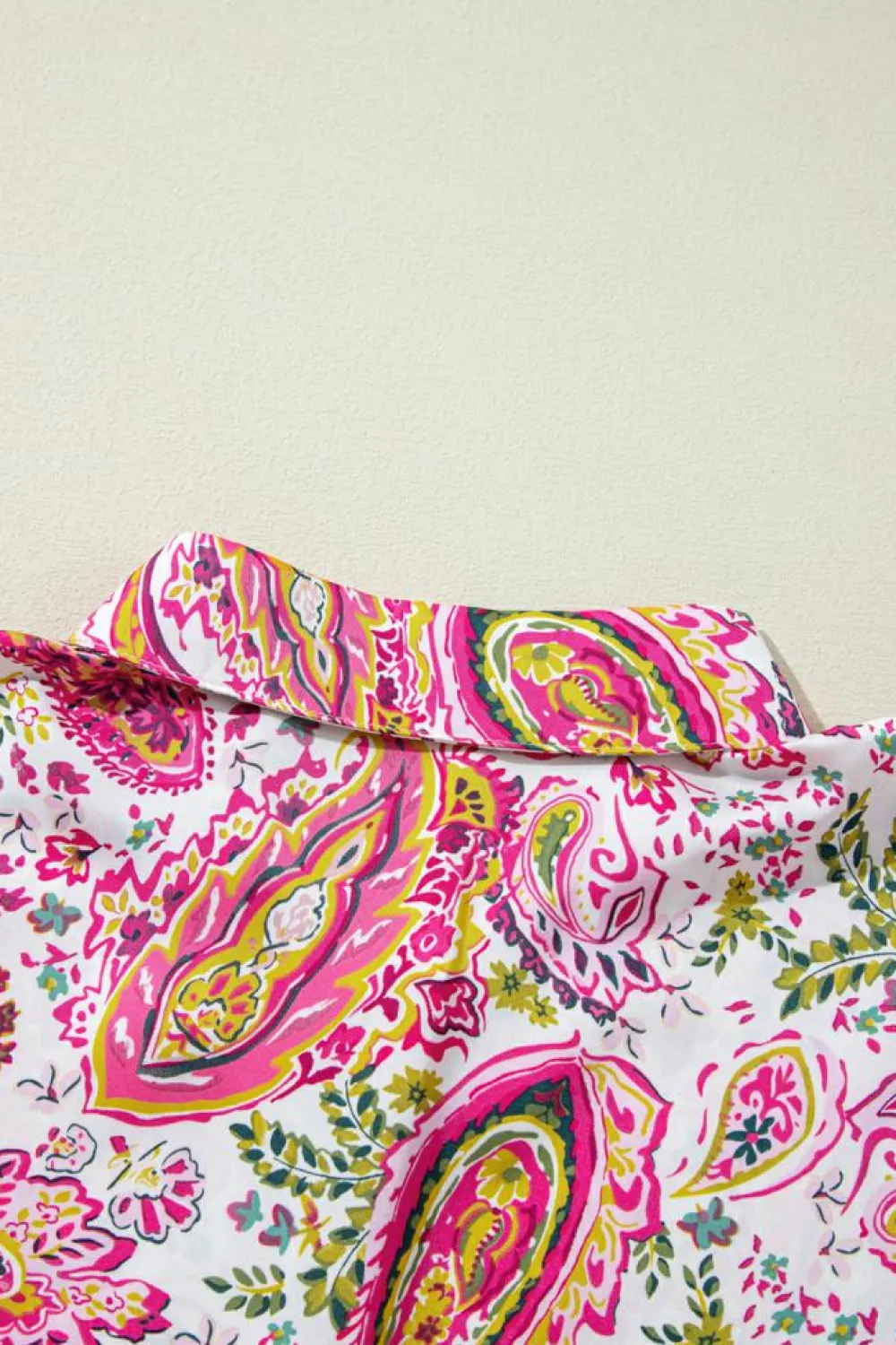 Hot Dear-Lover Floral Paisley Printed Casual Shirt Pink