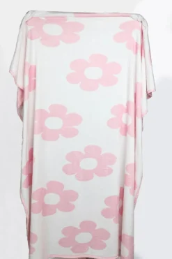 Online Dear-Lover Floral Pattern Square Blanket Pink
