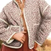 Best Dear-Lover Floral Print Contrast Edge Pocketed Stand Neck Jacket Pink