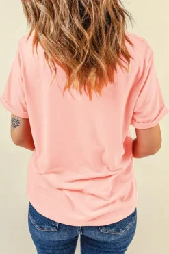 Best Dear-Lover FOREVER CHASING SUNSET Graphic T Shirt Pink