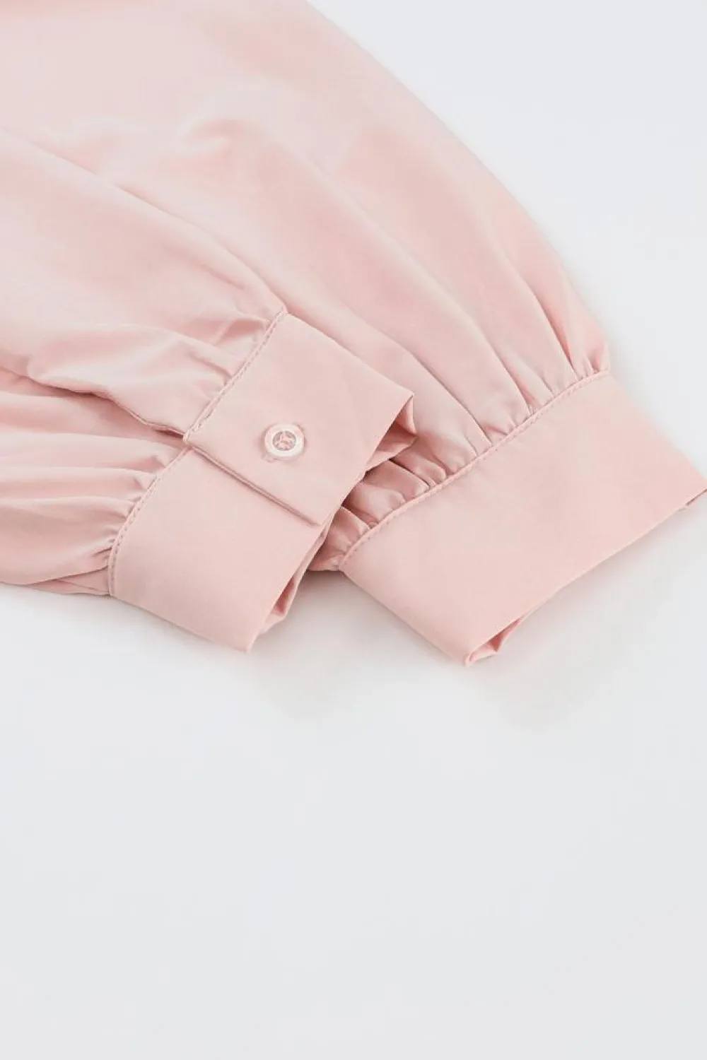 Fashion Dear-Lover Frilled Stand Collar Long Sleeve Ruffle Dress Pink