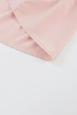 Fashion Dear-Lover Frilled Stand Collar Long Sleeve Ruffle Dress Pink