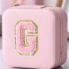 Clearance Dear-Lover G Chenille Letter Jewelry Organizer Box Pink