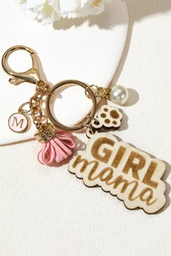 Clearance Dear-Lover Girl Mama Dog Claw Pearl Tassel Keychain Pink