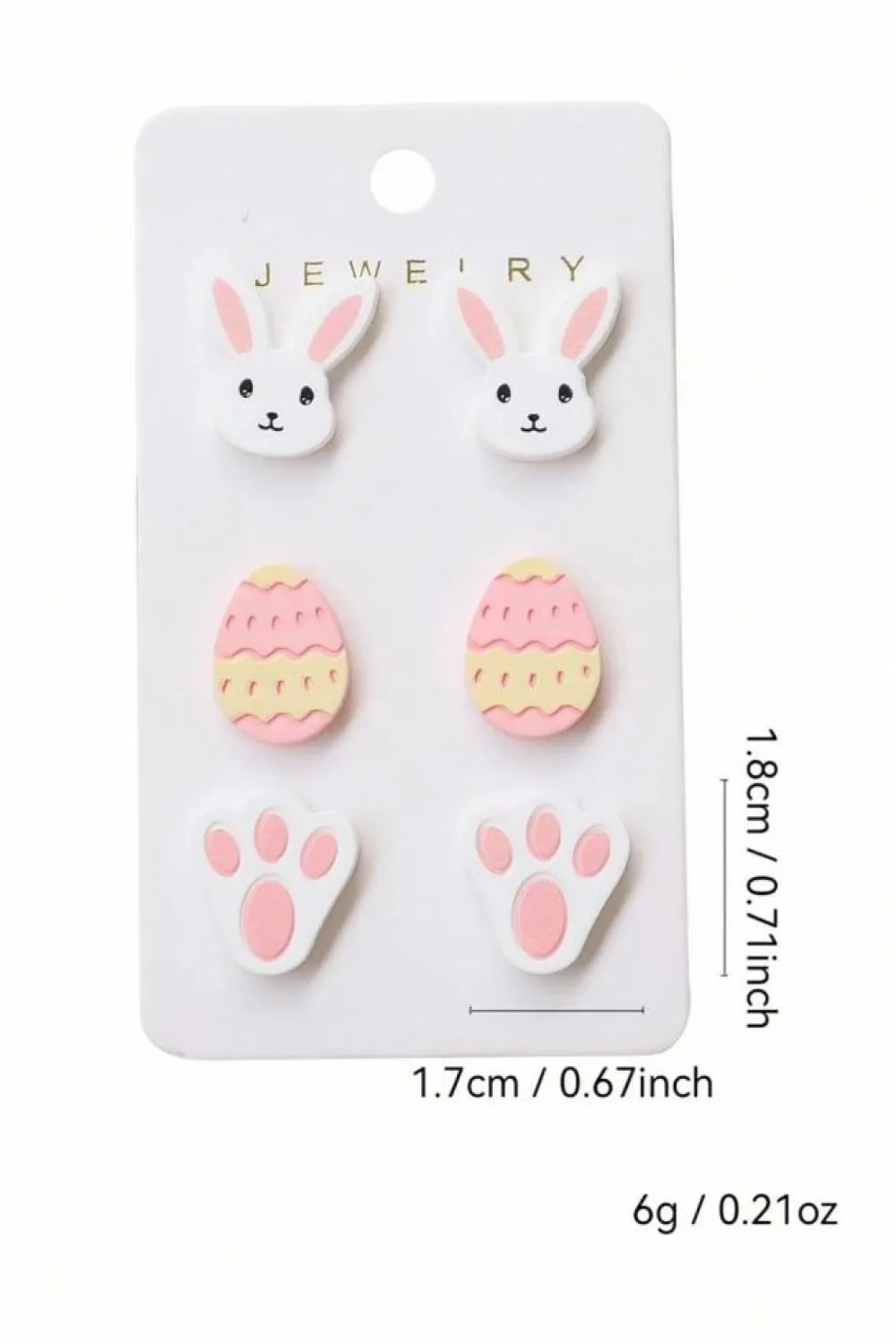 Discount Dear-Lover Happy Easter Day Cute Earrings Pink
