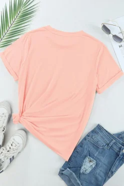 Online Dear-Lover IN MY MAMA ERA Crew Neck Graphic T Shirt Pink