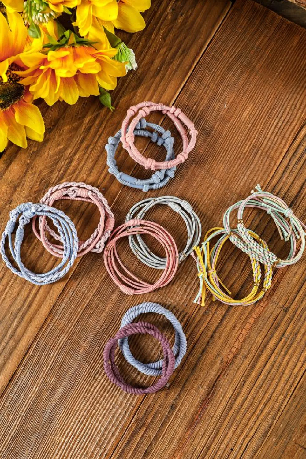 Sale Dear-Lover Multicolour 20pcs Boho Knotted Hair Ties Pink