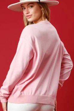 Online Dear-Lover Nutcracker Christmas Crew Neck Sweatshirt Pink