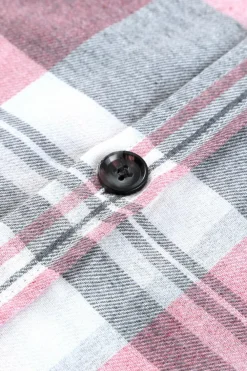 Hot Dear-Lover Plaid Button Up Patch Pocket Shirt Pink