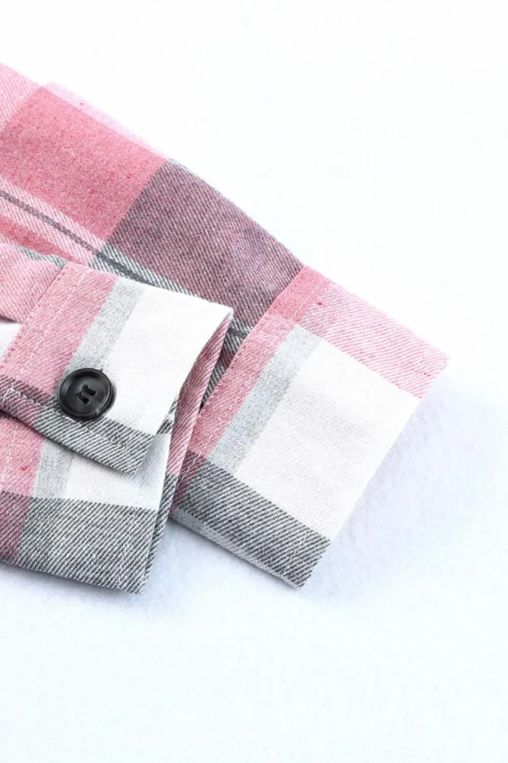 Hot Dear-Lover Plaid Button Up Patch Pocket Shirt Pink