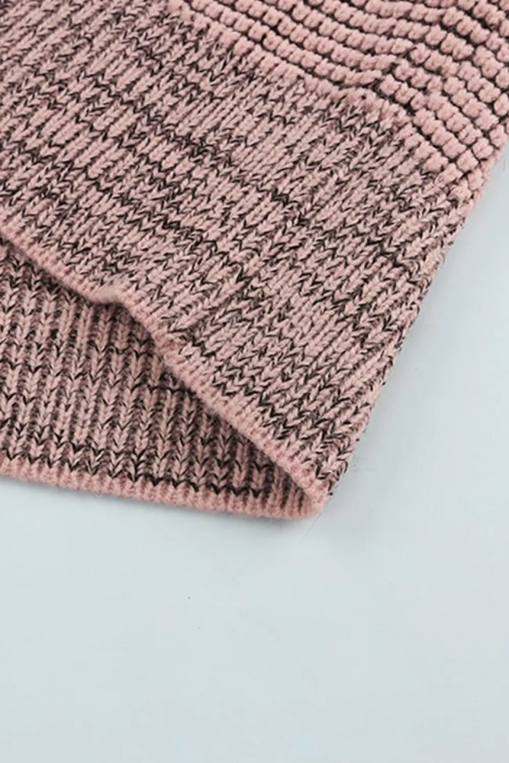 Fashion Dear-Lover Plaid Knitted Long Open Front Cardigan Pink
