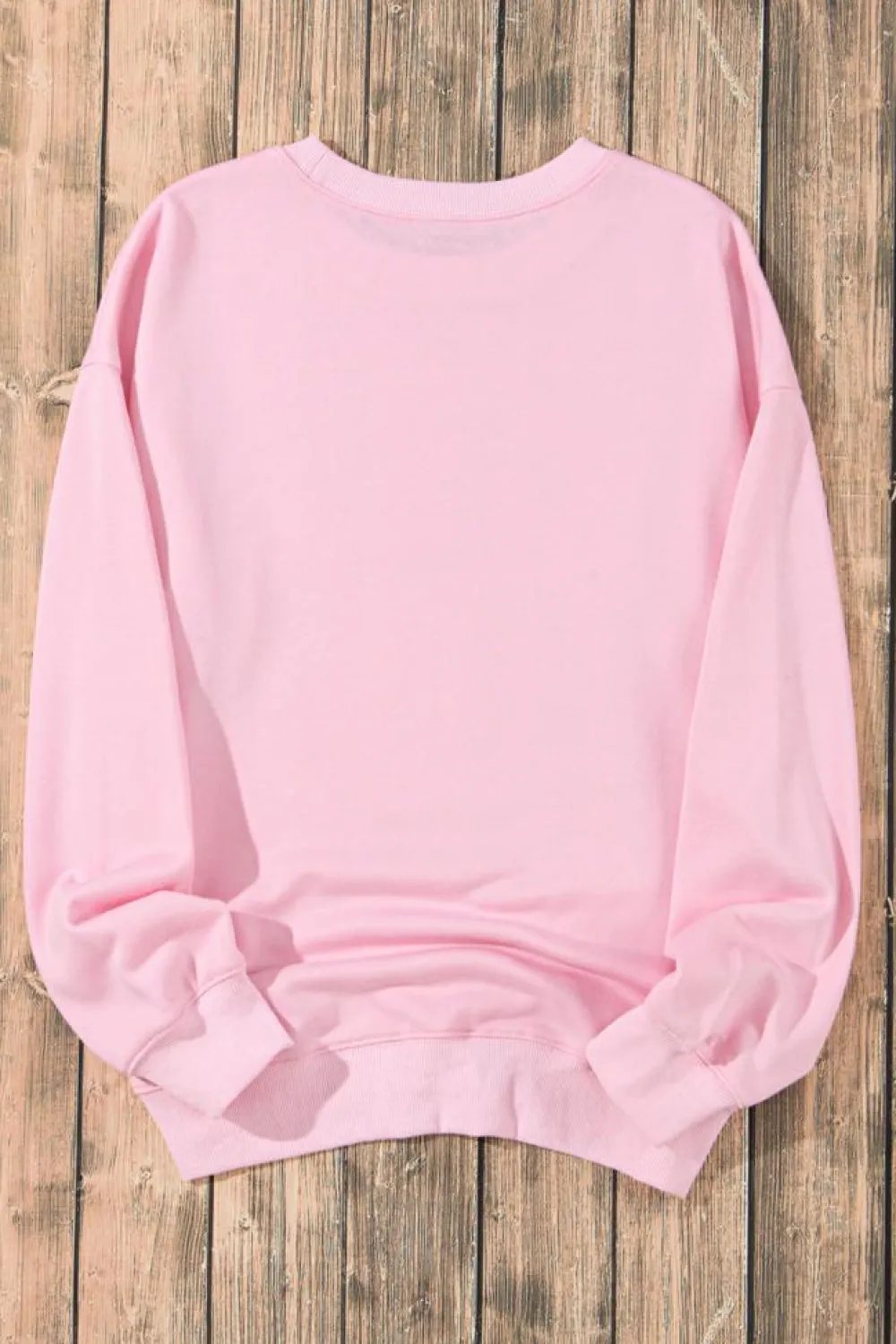 Outlet Dear-Lover Plain Crew Neck Pullover Sweatshirt Pink