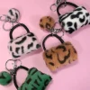 Discount Dear-Lover Plush Animal Print Mini Bag Keychain Pink