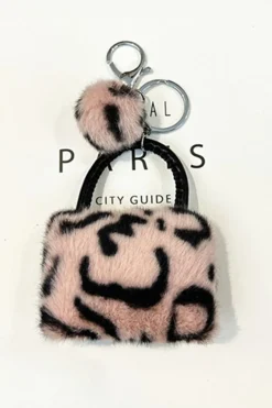 Discount Dear-Lover Plush Animal Print Mini Bag Keychain Pink