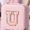 Clearance Dear-Lover Portable Chenille U Small Jewelry Box Pink