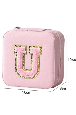 Clearance Dear-Lover Portable Chenille U Small Jewelry Box Pink
