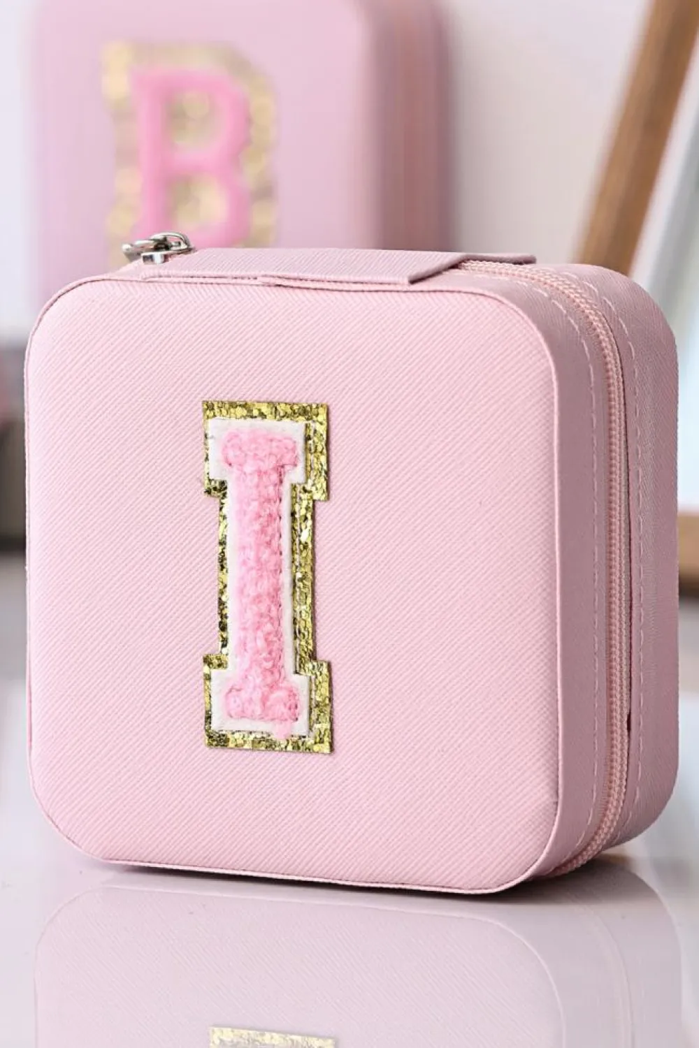 Online Dear-Lover Portable Initial Jewelry Box Pink