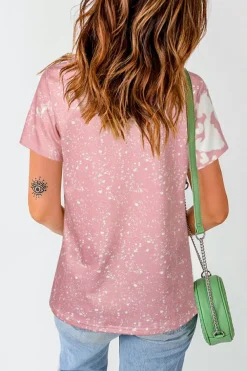 Best Dear-Lover PRAY Graphic Tie Dye Tee Pink