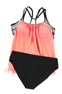 Outlet Dear-Lover Pink Printed Lined Tankini Swimsuit Pink-2