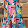 Online Dear-Lover Printed Pocketed High Waist Maxi Skirt Pink