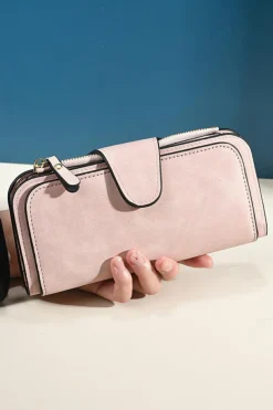 Outlet Dear-Lover PU Leather Multi-function Long Wallet Pink