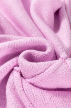 New Dear-Lover Raw Edge Ribbed Detail Drop Shoulder Sweater Pink