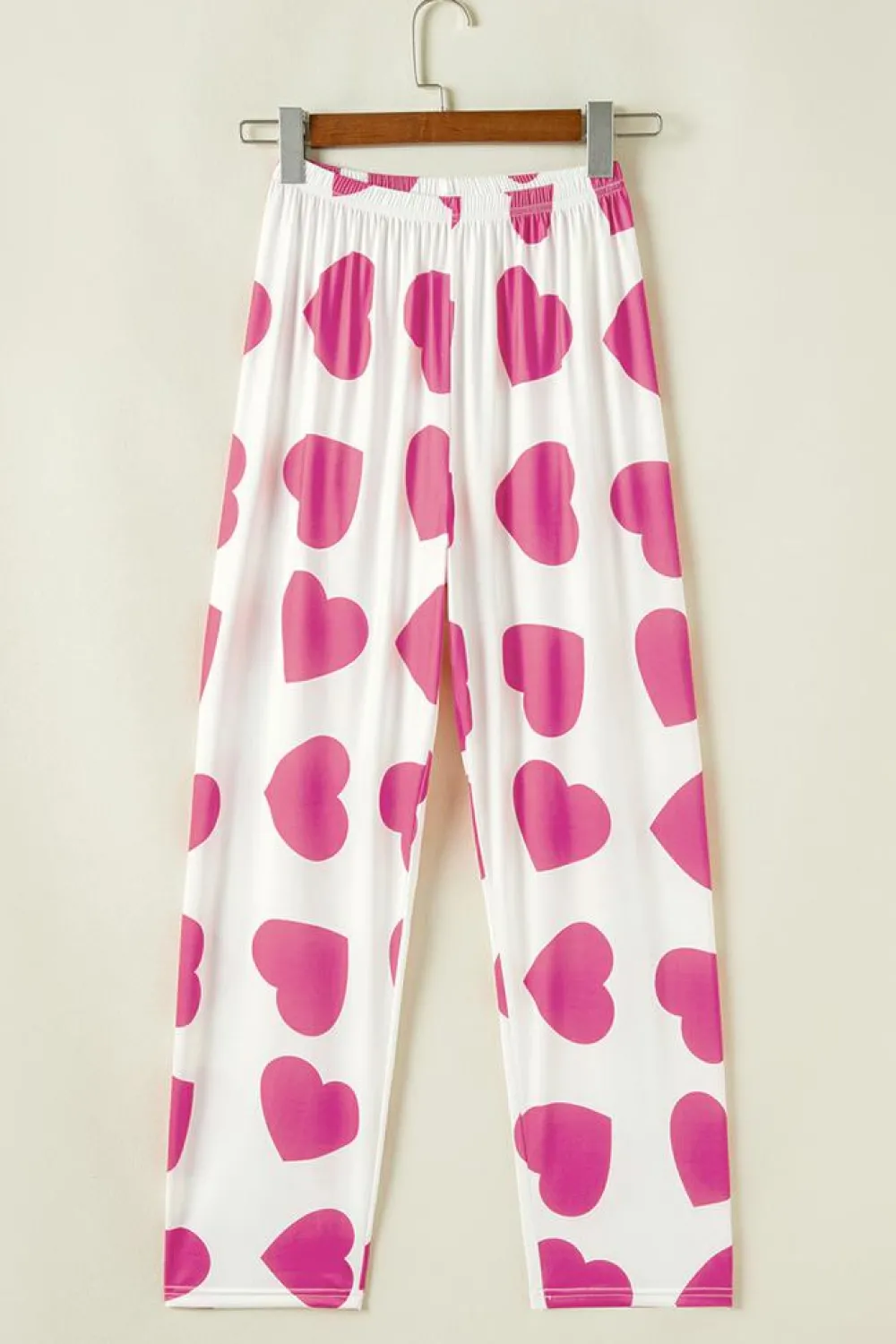 Online Dear-Lover Ruffled Tank Top And Heart Print Pants Lounge Set Pink