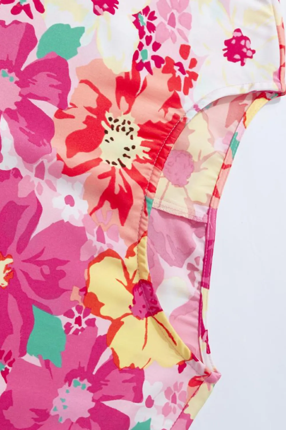 Outlet Dear-Lover Shirred Cuffs 3/4 Sleeve Floral Blouse Pink
