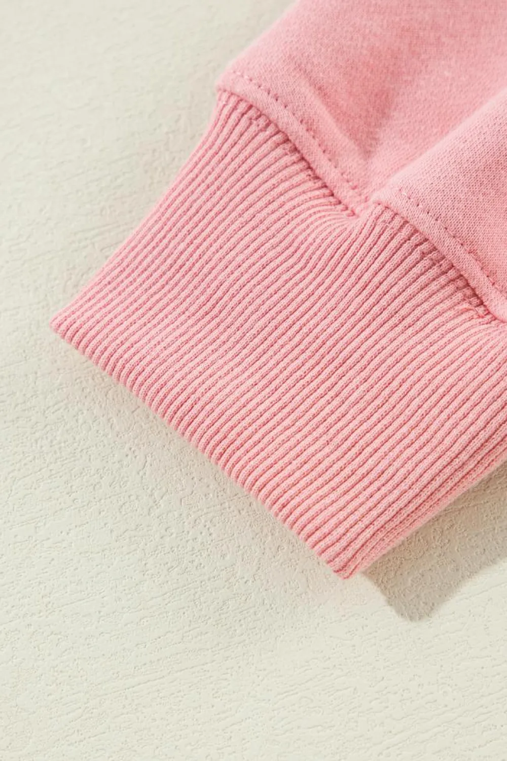 New Dear-Lover Solid Classic Crewneck Pullover Sweatshirt Pink