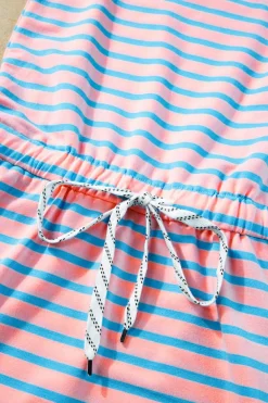 Best Dear-Lover Contrast Trim Pocketed Casual Tank Dress Pink Stripe
