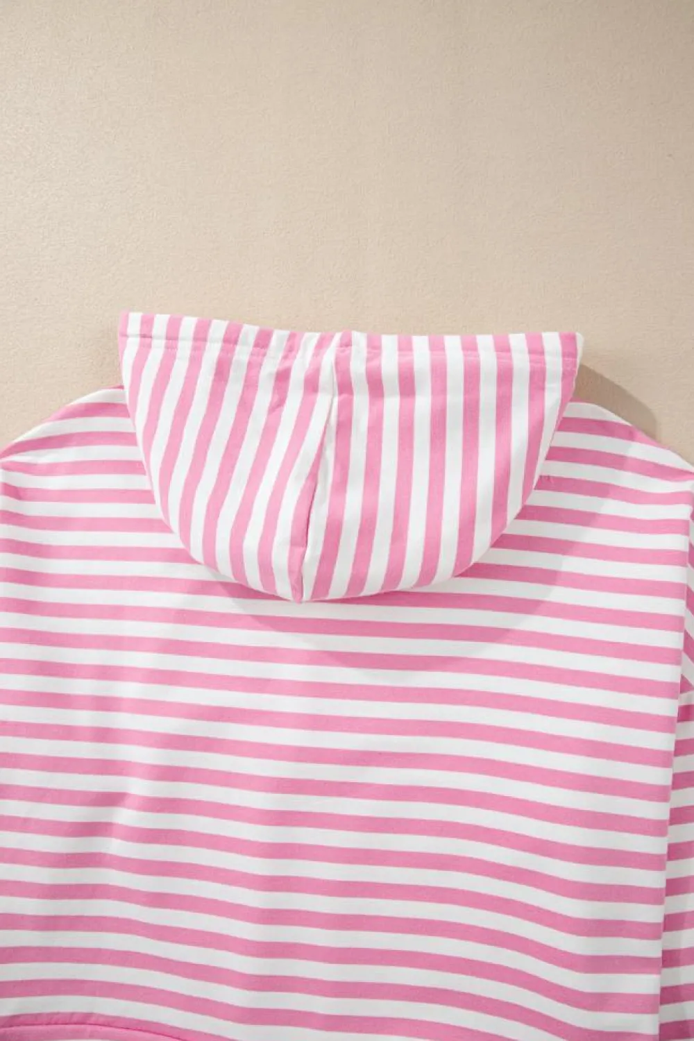 Outlet Dear-Lover Kangaroo Pocket Hoodie and Wide Leg Shorts Set Pink Stripe