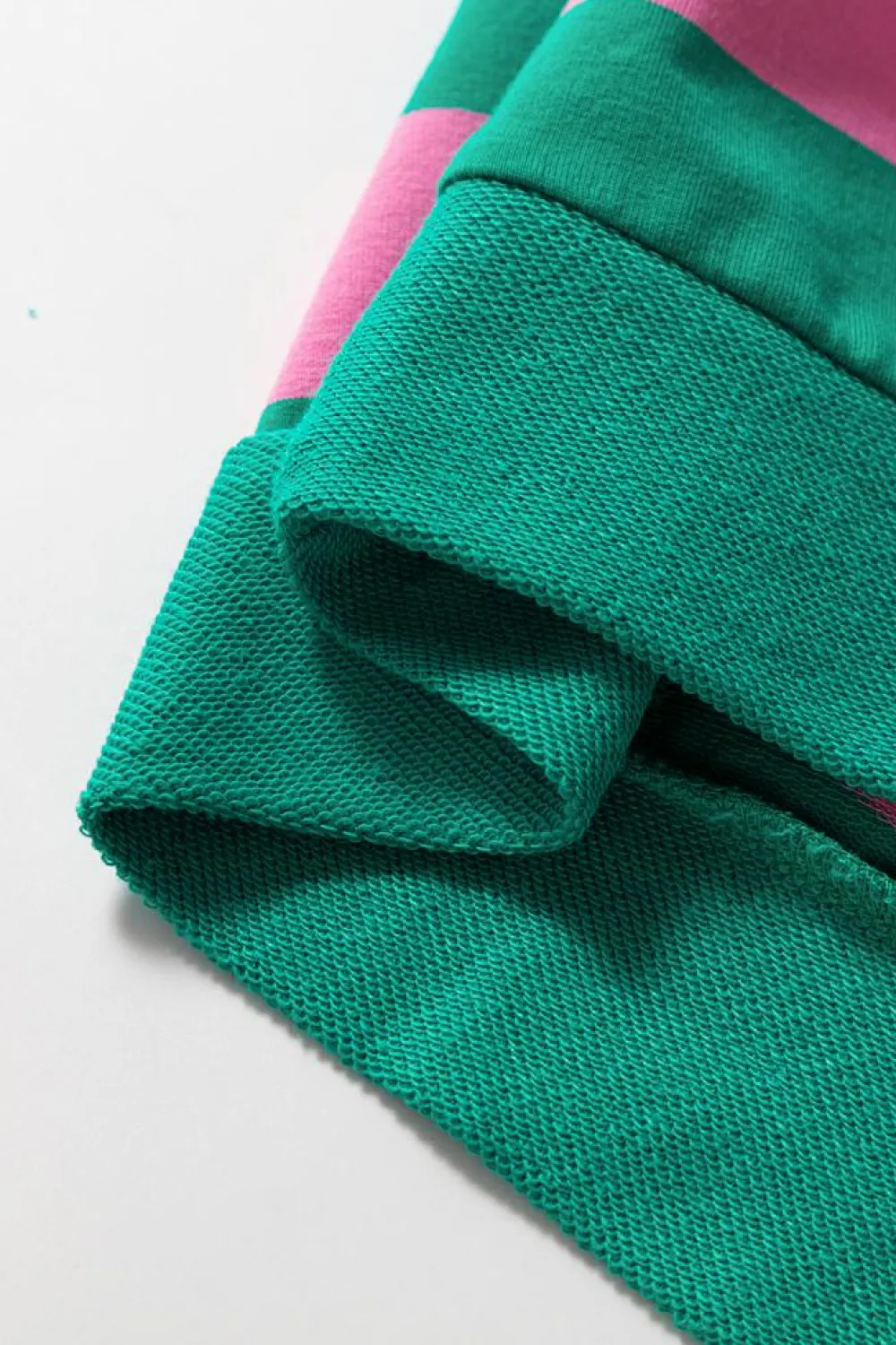 Clearance Dear-Lover Star Patchwork Round Neck Pullover Sweatshirt Pink Stripe