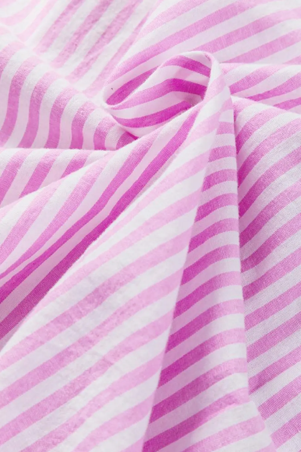 Best Dear-Lover Striped Patchwork Ruffled Hem Button up Shirt Pink Stripe